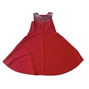 Lands End Red Sequin Dress Size 14